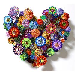 Patricia Govezensky- Original Painting on Cutout Steel "Hommage to Takashi (Mini Series) VI"