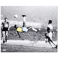 "Scissor Kick" Print, Autographed by Legendary Brazilian Footballer, Pele.
