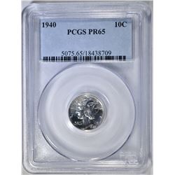 1940 MERCURY DIME PCGS PR-65