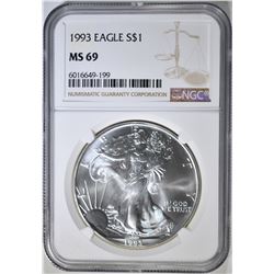 1993  AMERICAN SILVER EAGLE NGC MS-69