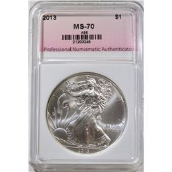 2013 AMERICAN SILVER EAGLE, PNA PERFECT GEM BU
