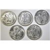 Image 2 : 5-CH AU 1944 WALKING LIBERTY HALF DOLLARS