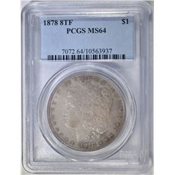 1878 8 TF MORGAN DOLLAR PCGS MS-64