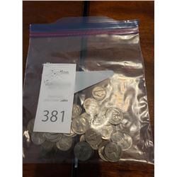 Bag of USA Quarters, Dimes & Nickels 1970's  A