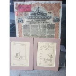 Two Signed Schematics, One Signed by Thomas Edison A