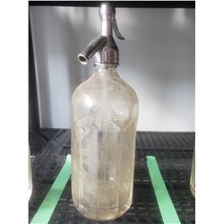 Antique Glass Etched Seltzer by Okeefe of Ontario A