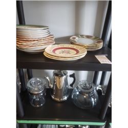 Vintage Glass Pyrex Coffee & Tea Pot & Steel Coffee Perculator A