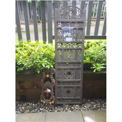 Decorative Wood Garden Screen & Wrought Iron Garden Décor C