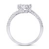 Image 3 : 1/2 CTW Round Diamond Bypass Flower Cluster Ring 10kt White Gold - REF-35N9Y