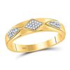 Image 3 : 1/3 CTW His & Hers Round Diamond Cluster Matching Bridal Wedding Ring 10kt Yellow Gold - REF-41F9M