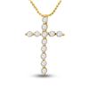 Image 1 : 1/2 CTW Round Diamond Cross Pendant 14kt Yellow Gold - REF-30H3W