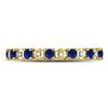 Image 2 : 1 CTW Round Blue Sapphire Diamond Eternity Ring 10kt Yellow Gold - REF-27W3F