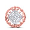 Image 1 : 1/3 CTW Round Diamond Filigree Fashion Pendant 14kt Two-tone Gold - REF-33F6M