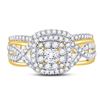Image 2 : 7/8 CTW Princess Diamond Bridal Wedding Engagement Ring 14kt Yellow Gold - REF-95W9F