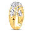 Image 3 : 7/8 CTW Princess Diamond Bridal Wedding Engagement Ring 14kt Yellow Gold - REF-95W9F
