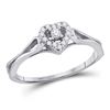 Image 1 : 1/8 CTW Round Diamond Heart Promise Bridal Ring 10kt White Gold - REF-13W2F