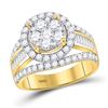 Image 1 : 1 & 7/8 CTW Round Diamond Flower Cluster Bridal Wedding Engagement Ring 14kt Yellow Gold - REF-137T9