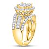 Image 3 : 1 & 7/8 CTW Round Diamond Flower Cluster Bridal Wedding Engagement Ring 14kt Yellow Gold - REF-137T9