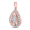 Image 2 : 1/6 CTW Round Diamond Teardrop Pendant 10kt Rose Gold - REF-15W5F