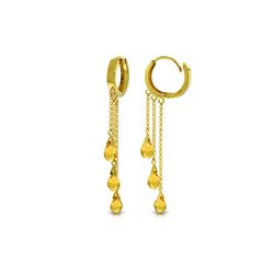 Genuine 4.8 ctw Citrine Earrings 14KT Yellow Gold - REF-64R4P