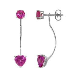 Genuine 4.55 ctw Pink Topaz Earrings 14KT White Gold - REF-30H6X