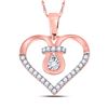 Image 1 : 1/8 CTW Round Diamond Knot Heart Pendant 10kt Rose Gold - REF-11M9A