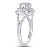 Image 3 : 1/4 CTW Round Diamond Flower Petals Cluster Ring 10kt White Gold - REF-21K5R