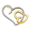 Image 1 : 1/6 CTW Round Diamond Heart Pendant 14kt Two-tone Gold - REF-14T4K