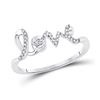 Image 1 : 1/12 CTW Round Diamond Love Ring 10kt White Gold - REF-9A6N