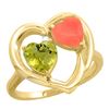 Image 1 : 1.31 CTW Lemon Quartz & Diamond Ring 10K Yellow Gold - REF-23Y3V