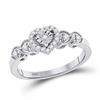 Image 1 : 1/5 CTW Round Diamond Heart Ring 10kt White Gold - REF-20T3K