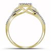 Image 2 : 1/6 CTW Round Diamond Cluster Bridal Wedding Engagement Ring 10kt Yellow Gold - REF-18X3T