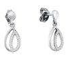 Image 1 : 1/10 CTW Round Diamond Dangle Earrings 10kt White Gold - REF-11T9K