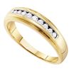 Image 1 : 1/4 CTW Mens Round Channel-set Diamond 5mm Wedding Ring 10kt Yellow Gold - REF-25N5Y