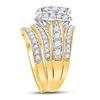 Image 2 : 2 & 1/2 CTW Princess Diamond Bridal Wedding Engagement Ring 14kt Yellow Gold - REF-222M3A