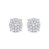 Image 2 : 1 & 1/2 CTW Round Diamond Cluster Earrings 10kt White Gold - REF-77X9T