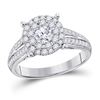 Image 1 : 1 CTW Round Diamond Solitaire Bridal Wedding Engagement Ring 14kt White Gold - REF-101K9R