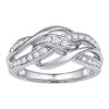 Image 1 : 1/4 CTW Round Diamond Woven Knot Strand Ring 10kt White Gold - REF-30K3R