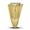 Image 2 : 1 CTW Mens Princess Diamond Cluster Ring 10kt Yellow Gold - REF-83H9W