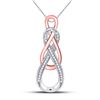 Image 1 : 1/10 CTW Round Diamond Double Infinity Pendant 10kt Two-tone Gold - REF-13M2A