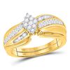 Image 1 : 3/8 CTW Round Diamond Cluster Wedding Bridal Ring 10kt Yellow Gold - REF-35W9F