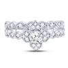 Image 2 : 3/4 CTW Round Diamond Bridal Wedding Engagement Ring 14kt Two-tone Gold - REF-93R5H