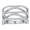 Image 1 : 3/8 CTW Round Diamond Crossover Ring 10kt White Gold - REF-30M3A