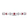 Image 2 : 1/12 CTW Round Ruby Dot Flower Stackable Ring 10kt White Gold - REF-7M5A