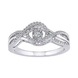 1/6 CTW Round Diamond Moving Twinkle Solitaire Ring 10kt White Gold - REF-24T3K