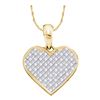 Image 1 : 1/4 CTW Princess Diamond Heart Pendant 14kt Yellow Gold - REF-19F2M
