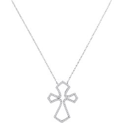 1/4 CTW Round Diamond Cross Pendant 10kt White Gold - REF-21X5T