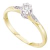 Image 1 : 1/20 CTW Round Diamond Solitaire Bridal Wedding Engagement Ring 10kt Yellow Gold - REF-8M4A