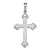 Image 1 : 1/6 CTW Round Diamond Cross Religious Pendant 14kt White Gold - REF-11F9M