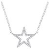 Image 1 : 1/8 CTW Round Diamond Star Outline Pendant 10kt White Gold - REF-13T2K
